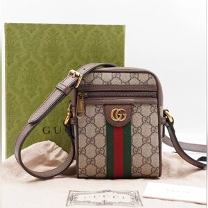 CE22 💟 Gucci GG Supreme Monogram Web Mini Ophidia Crossbody Bag